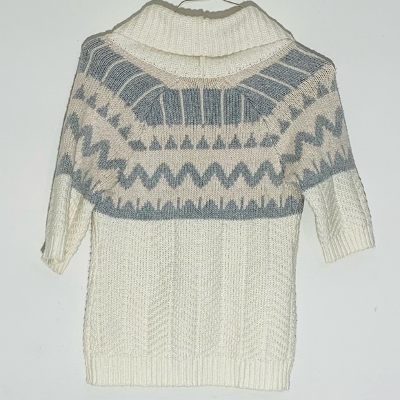 Gap Women’s Cozy Knit Sweater with Button Detail - Cream and Grey SZ S - Picture 2 of 6